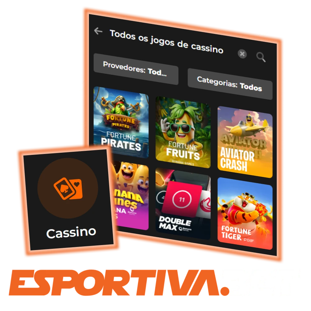 EsportivaBet oferece uma série de jogos de casino para jogar e ganhar.