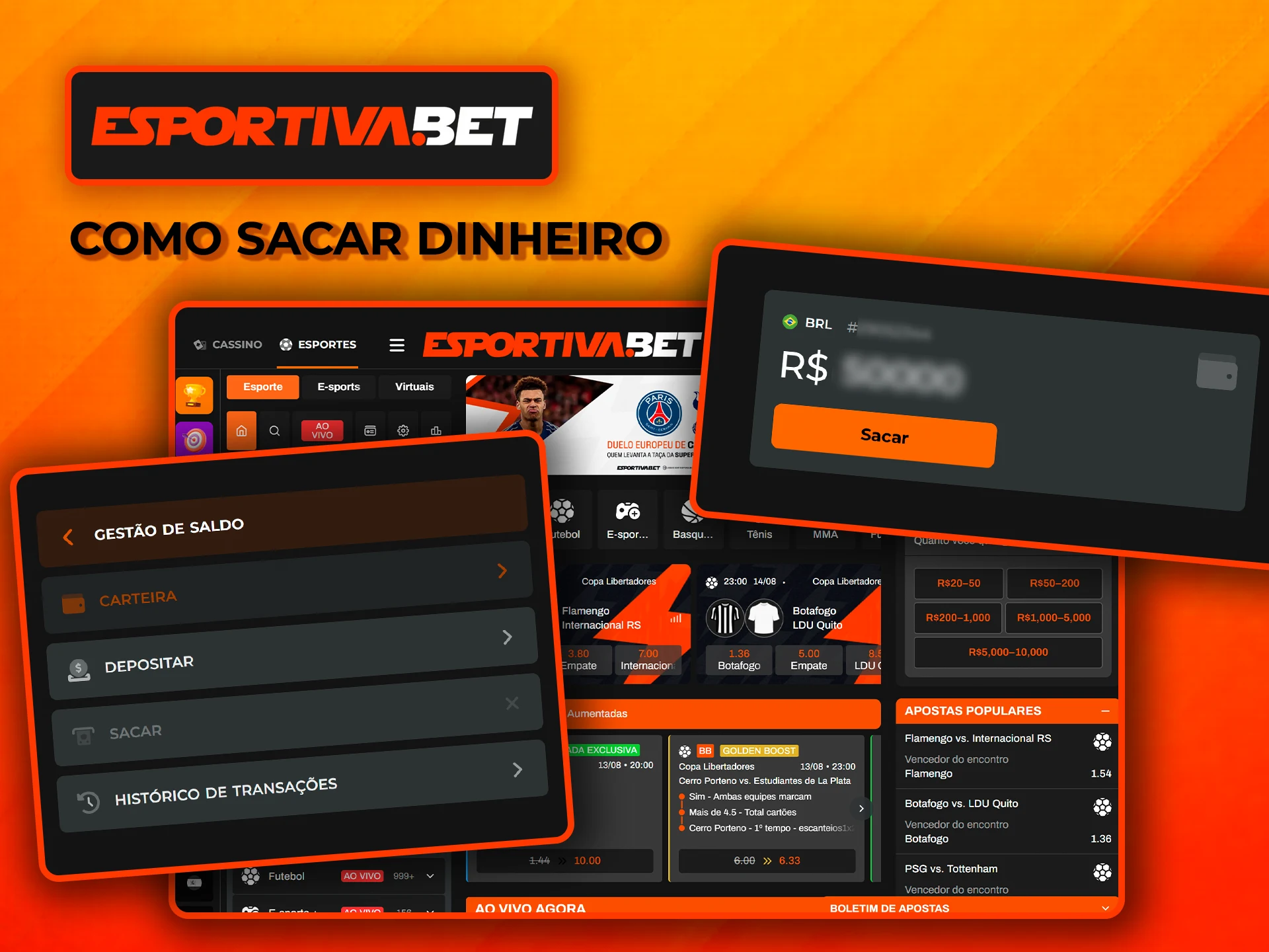 Saiba como levantar dinheiro da EsportivaBet.