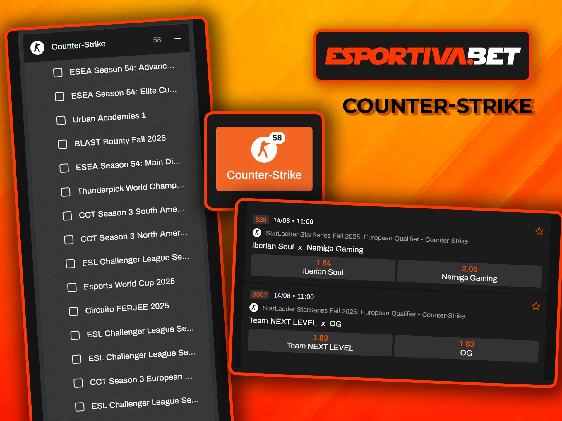 Aposte no Counter Strike e ganhe com a EsportivaBet.