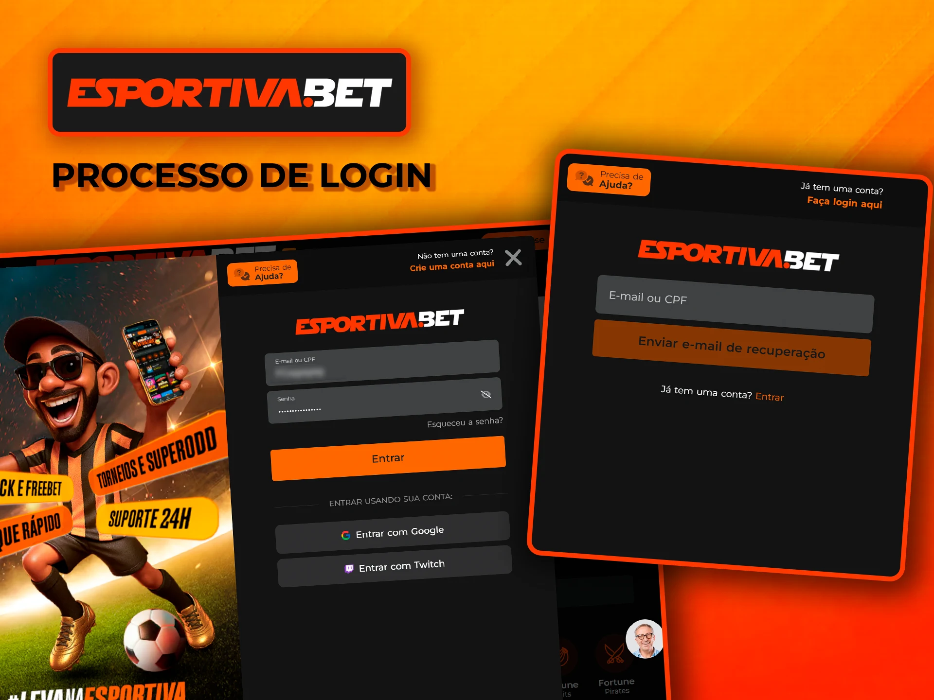 Aprenda o processo de registo e login na conta EsportivaBet.